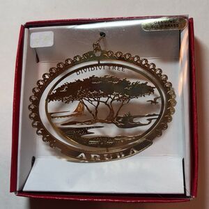Aruba Dividivi Tree 24 Gld Flashed Brass XmasCut Out Ornament Nation's Treasures